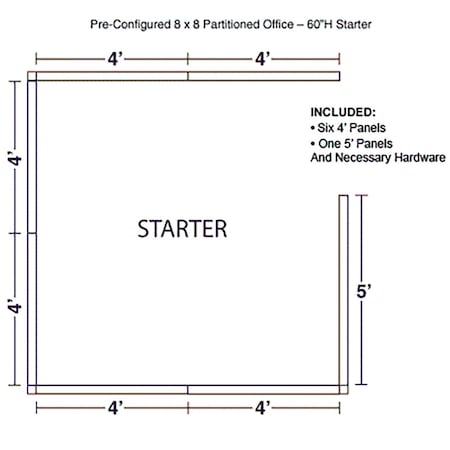 Interion By Global Industrial 96 in D X 60 in H, 96 in W X Fabric Panels / Wood Frame / Steel Connectors, Gray 236623GY